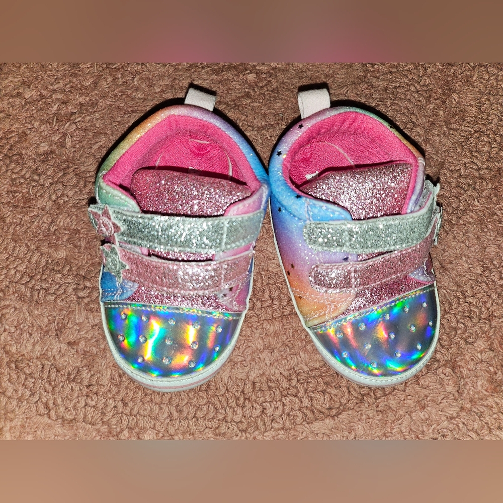 Laura Ashley sparkly toddler velcro shoes